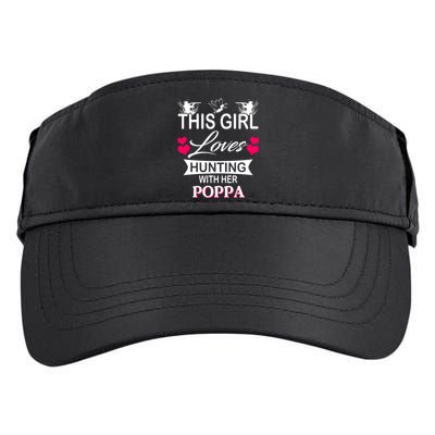 This Loves Hunting With Her Poppa Gift Adult Drive Performance Visor