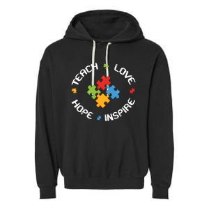 TEACH LOVE HOPE INSPIRE Garment-Dyed Fleece Hoodie