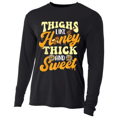 Thighs Like Honey Thick And Sweet Thick Thighs Cooling Performance Long Sleeve Crew