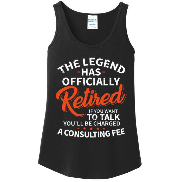 The Legend Has Retired Officer Officially Retirement Ladies Essential Tank