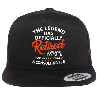 The Legend Has Retired Officer Officially Retirement Flat Bill Trucker Hat