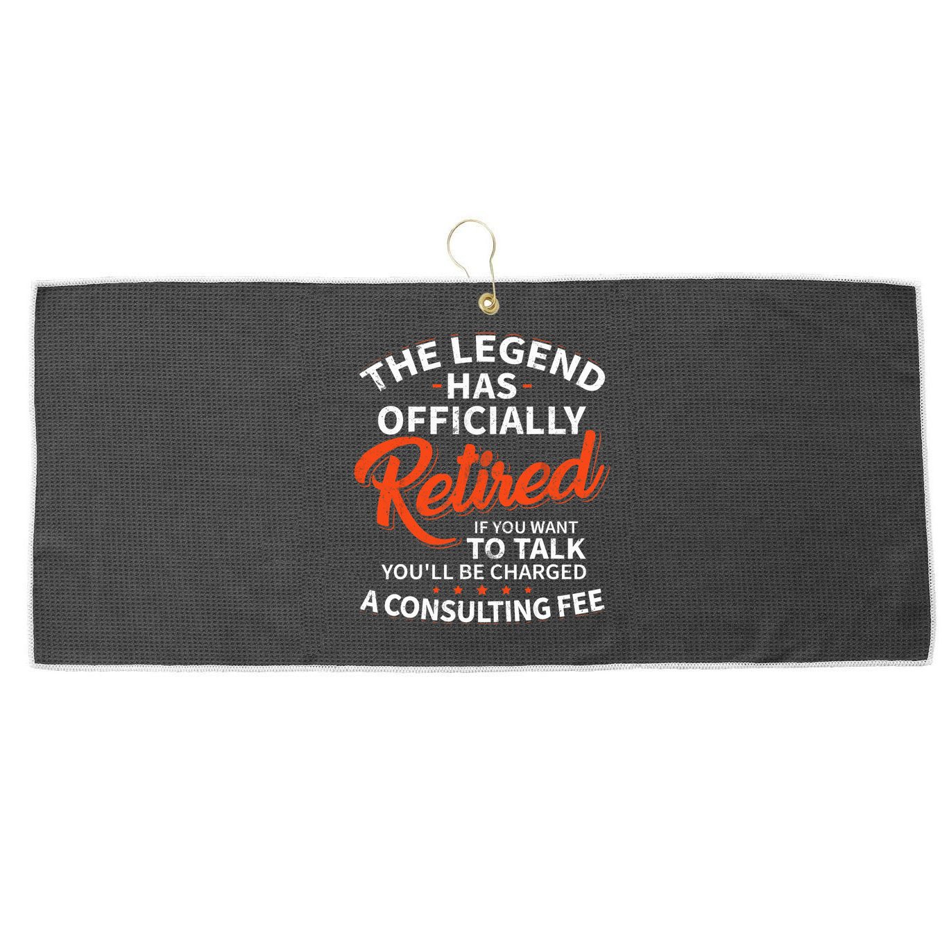 The Legend Has Retired Officer Officially Retirement Large Microfiber Waffle Golf Towel
