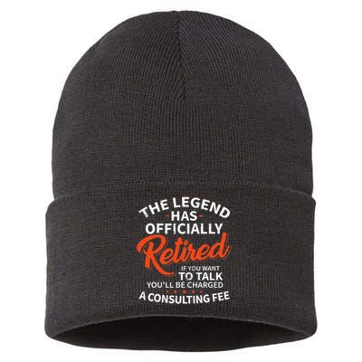 The Legend Has Retired Officer Officially Retirement Sustainable Knit Beanie