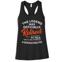 The Legend Has Retired Officer Officially Retirement Women's Racerback Tank