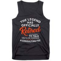 The Legend Has Retired Officer Officially Retirement Tank Top