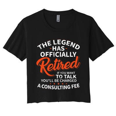 The Legend Has Retired Officer Officially Retirement Women's Crop Top Tee