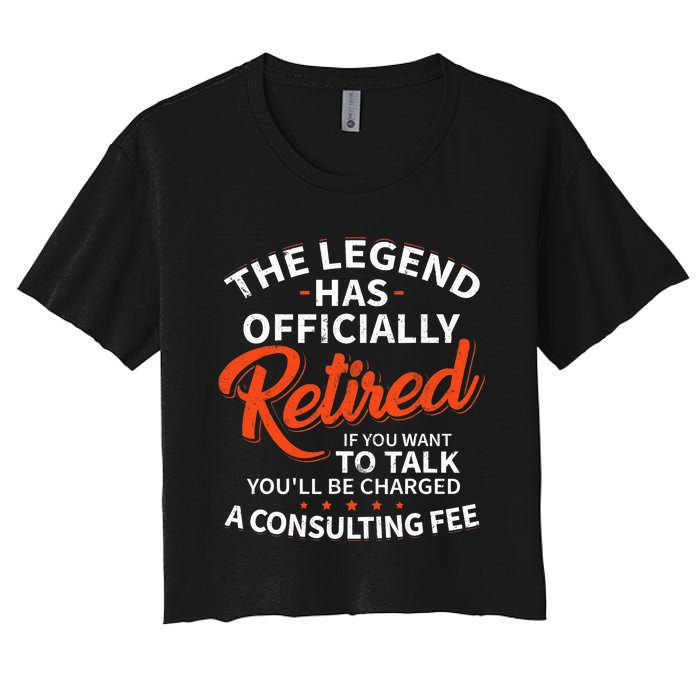 The Legend Has Retired Officer Officially Retirement Women's Crop Top Tee