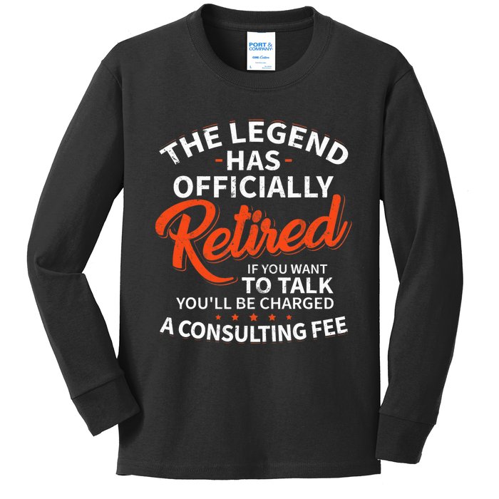 The Legend Has Retired Officer Officially Retirement Kids Long Sleeve Shirt