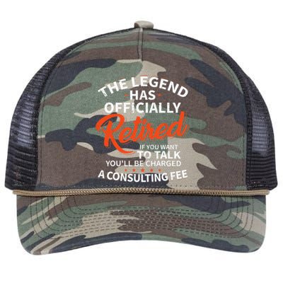 The Legend Has Retired Officer Officially Retirement Retro Rope Trucker Hat Cap