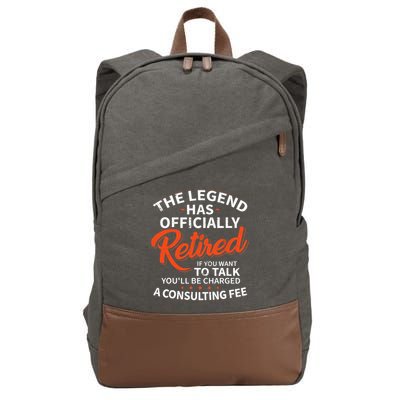 The Legend Has Retired Officer Officially Retirement Cotton Canvas Backpack