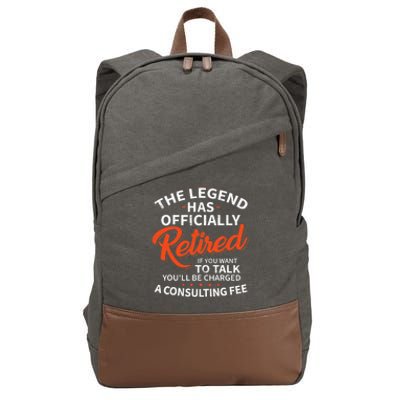 The Legend Has Retired Officer Officially Retirement Cotton Canvas Backpack