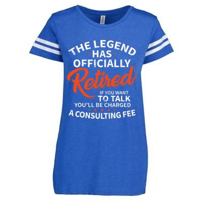 The Legend Has Retired Officer Officially Retirement Enza Ladies Jersey Football T-Shirt