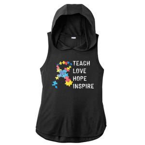 TEACH LOVE HOPE INSPIRE Ladies PosiCharge Tri-Blend Wicking Draft Hoodie Tank