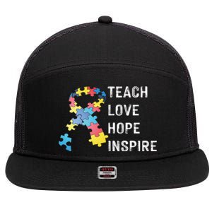 TEACH LOVE HOPE INSPIRE 7 Panel Mesh Trucker Snapback Hat