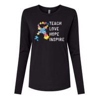 TEACH LOVE HOPE INSPIRE Womens Cotton Relaxed Long Sleeve T-Shirt