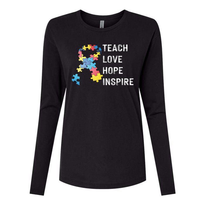 TEACH LOVE HOPE INSPIRE Womens Cotton Relaxed Long Sleeve T-Shirt