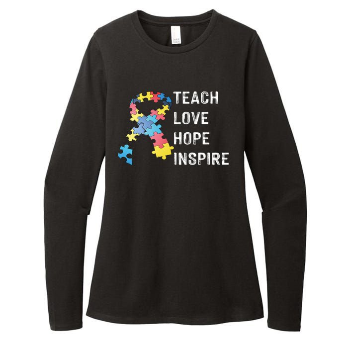 TEACH LOVE HOPE INSPIRE Womens CVC Long Sleeve Shirt