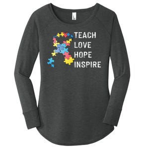 TEACH LOVE HOPE INSPIRE Women's Perfect Tri Tunic Long Sleeve Shirt