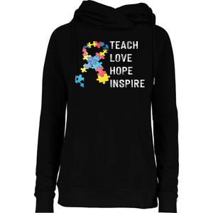 TEACH LOVE HOPE INSPIRE Womens Funnel Neck Pullover Hood