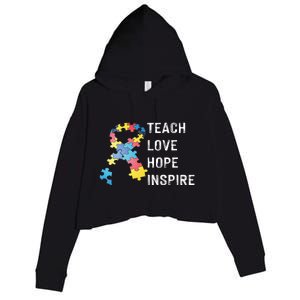 TEACH LOVE HOPE INSPIRE Crop Fleece Hoodie