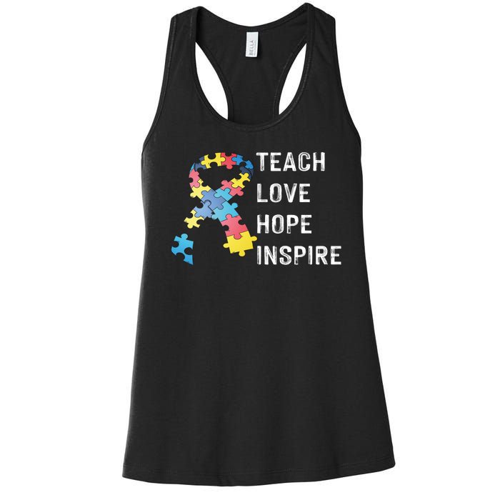 TEACH LOVE HOPE INSPIRE Women's Racerback Tank