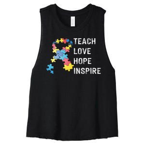 TEACH LOVE HOPE INSPIRE Women's Racerback Cropped Tank