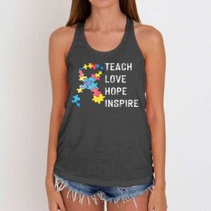 TEACH LOVE HOPE INSPIRE Women's Knotted Racerback Tank