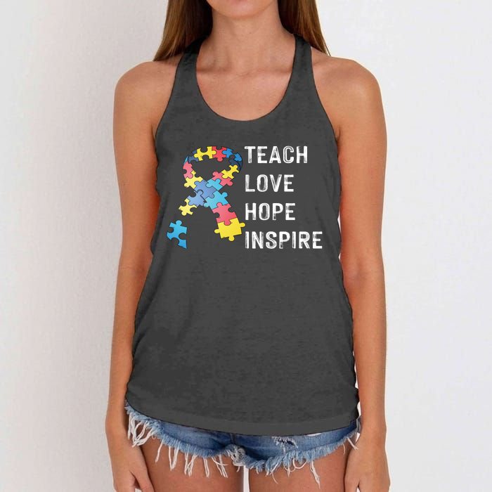 TEACH LOVE HOPE INSPIRE Women's Knotted Racerback Tank