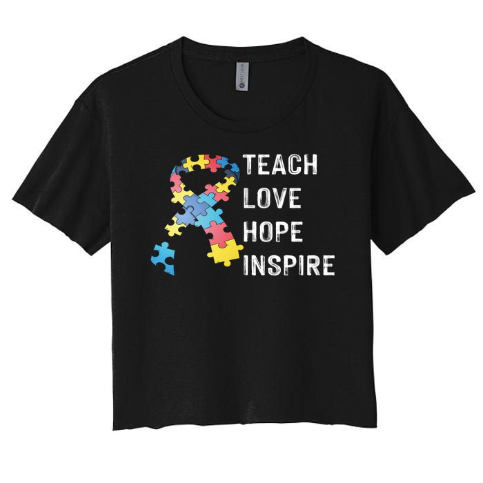 TEACH LOVE HOPE INSPIRE Women's Crop Top Tee