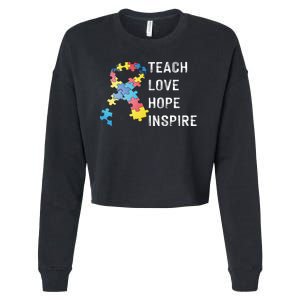 TEACH LOVE HOPE INSPIRE Cropped Pullover Crew