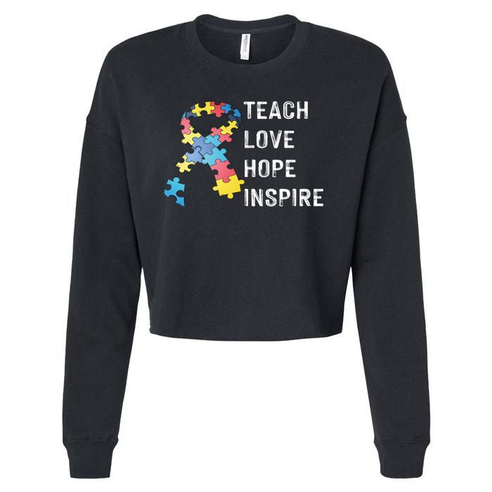 TEACH LOVE HOPE INSPIRE Cropped Pullover Crew