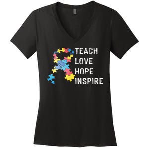 TEACH LOVE HOPE INSPIRE Women's V-Neck T-Shirt