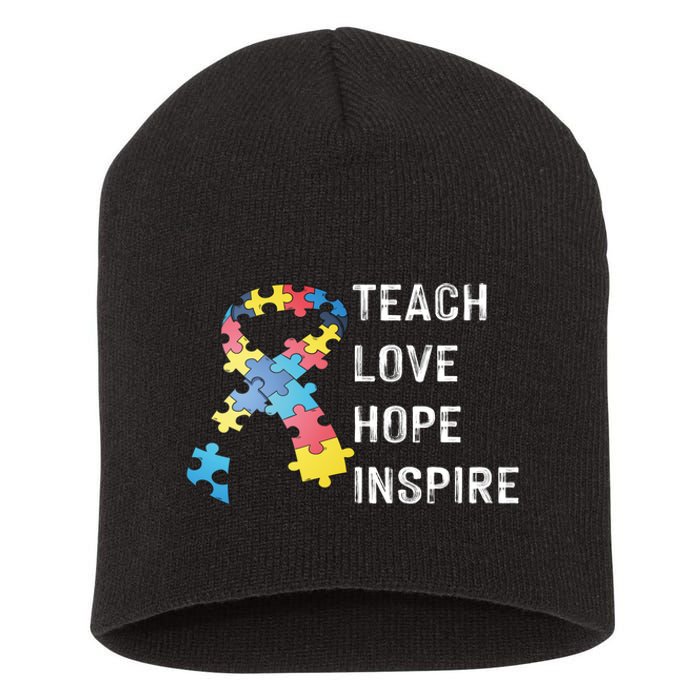 TEACH LOVE HOPE INSPIRE Short Acrylic Beanie