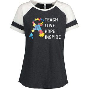 TEACH LOVE HOPE INSPIRE Enza Ladies Jersey Colorblock Tee