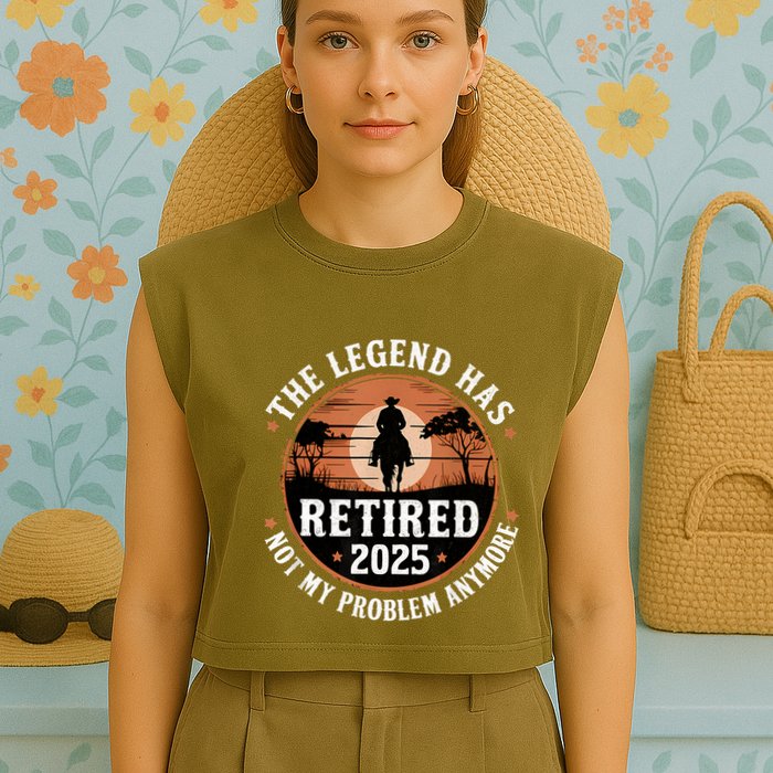 The Legend Has Retired 2025 Not My Problem Anymore.Pnufqfik Garment-Dyed Women's Muscle Tee