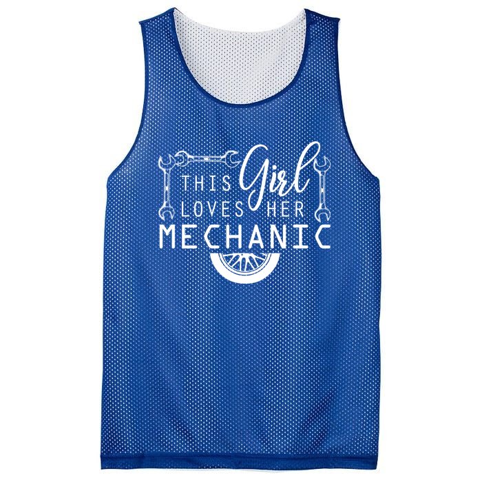 This Loves Her Mechanic Mechanics Wife Funny Car Lover Gift Mesh Reversible Basketball Jersey Tank