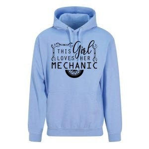 This Loves Her Mechanic Mechanics Wife Funny Car Lover Gift Unisex Surf Hoodie