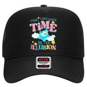 Time Like Hope Is An Illusion Lumalee Blue Luma Star High Crown Mesh Back Trucker Hat