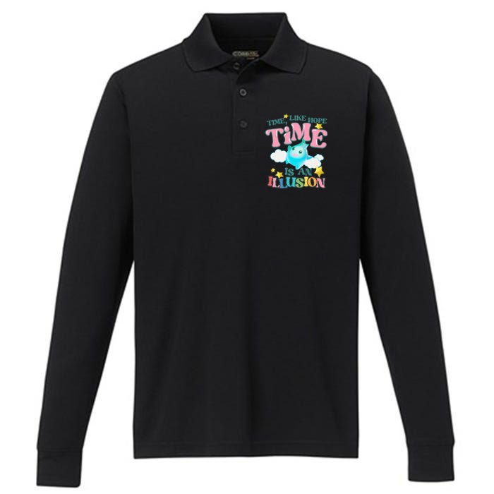 Time Like Hope Is An Illusion Lumalee Blue Luma Star Performance Long Sleeve Polo