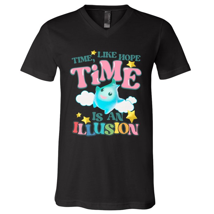 Time Like Hope Is An Illusion Lumalee Blue Luma Star V-Neck T-Shirt