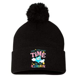 Time Like Hope Is An Illusion Lumalee Blue Luma Star Pom Pom 12in Knit Beanie