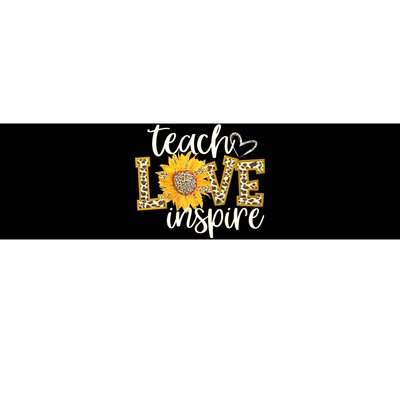 Teach Love Inspire Cute Sunflower Leopard Cheetah Print Gift Bumper Sticker