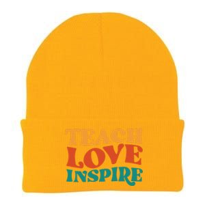 Teach Love Inspire Gift For Teacher Knit Cap Winter Beanie