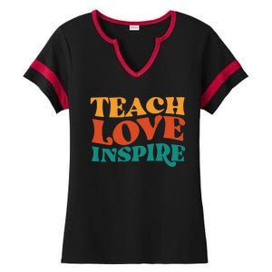 Teach Love Inspire Gift For Teacher Ladies Halftime Notch Neck Tee