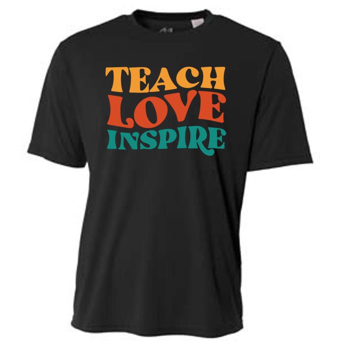 Teach Love Inspire Gift For Teacher Cooling Performance Crew T-Shirt