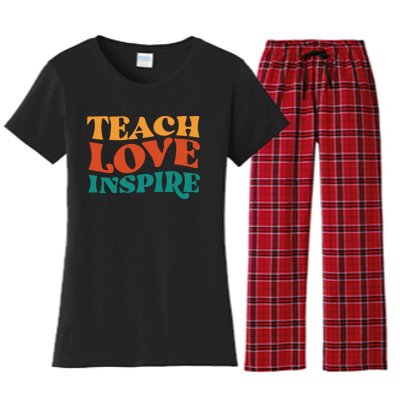 Teach Love Inspire Gift For Teacher Women's Flannel Pajama Set