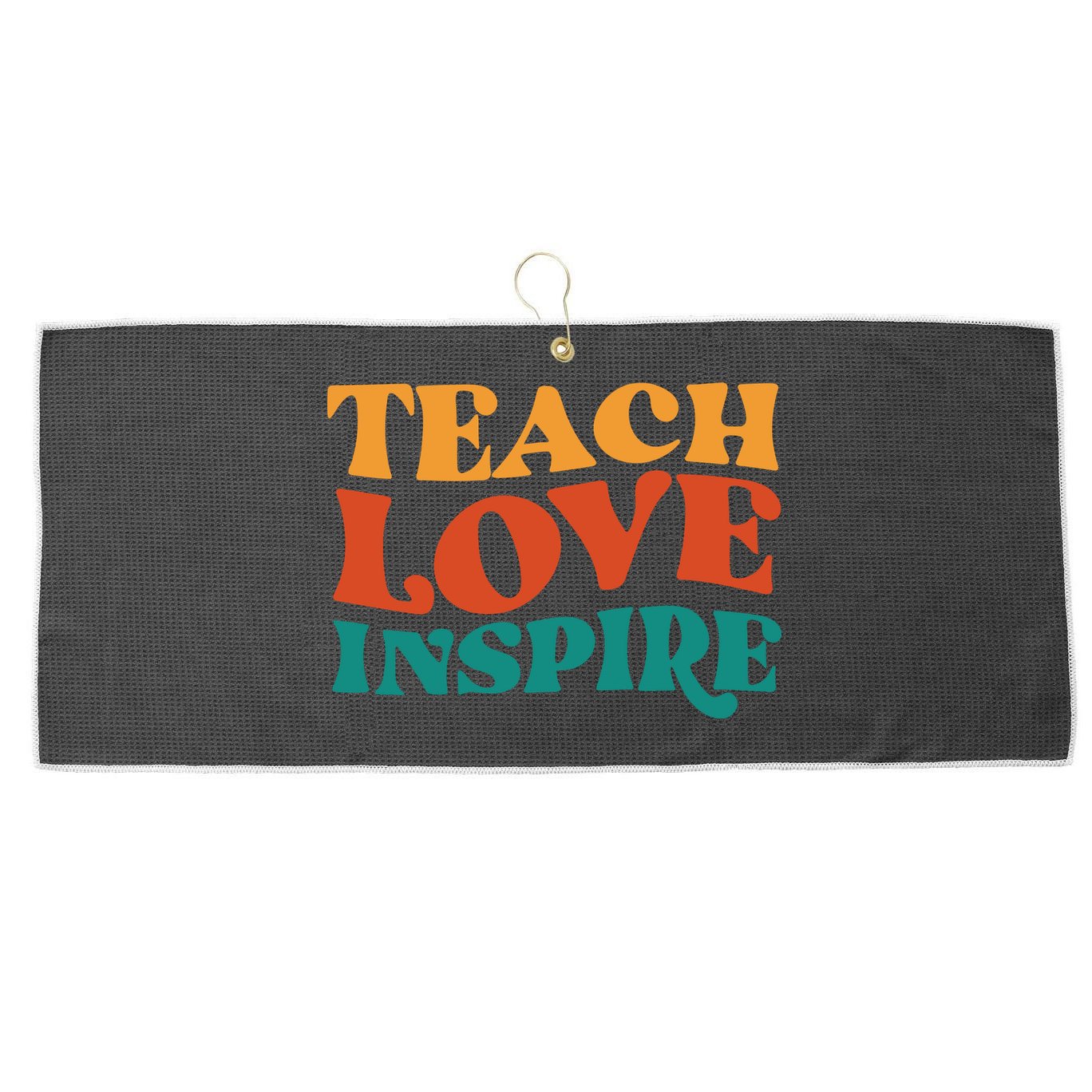 Teach Love Inspire Gift For Teacher Large Microfiber Waffle Golf Towel