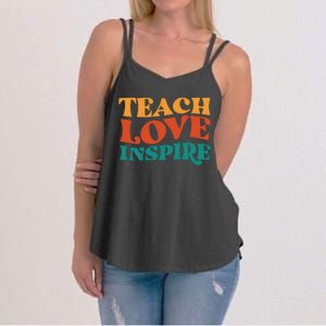 Teach Love Inspire Gift For Teacher Women's Strappy Tank