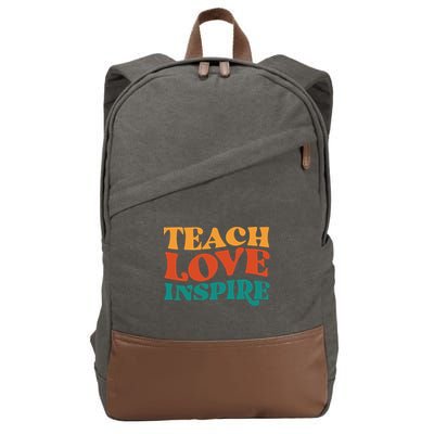 Teach Love Inspire Gift For Teacher Cotton Canvas Backpack