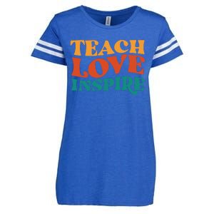 Teach Love Inspire Gift For Teacher Enza Ladies Jersey Football T-Shirt